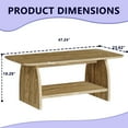 thumbnail image 5 of Hassch 2-Tier Rectangular Coffee Table with Rounded Corners and Storage Shelf, 47" Modern Farmhouse Center Tea Table for Living Room & Home Office, Natural, 5 of 6
