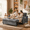 Dark Grey-53.2, variant on 51.2" 3-in-1 Convertible Loveseat Sleeper: Pull-Out Futon Sofa Bed with Adjustable Backrest & Side Pocket for Living Room, Office, Apartment - Dark Grey