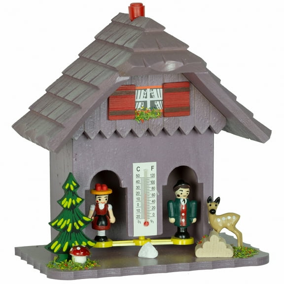 German Black Forest weather house purple TU 73 lila