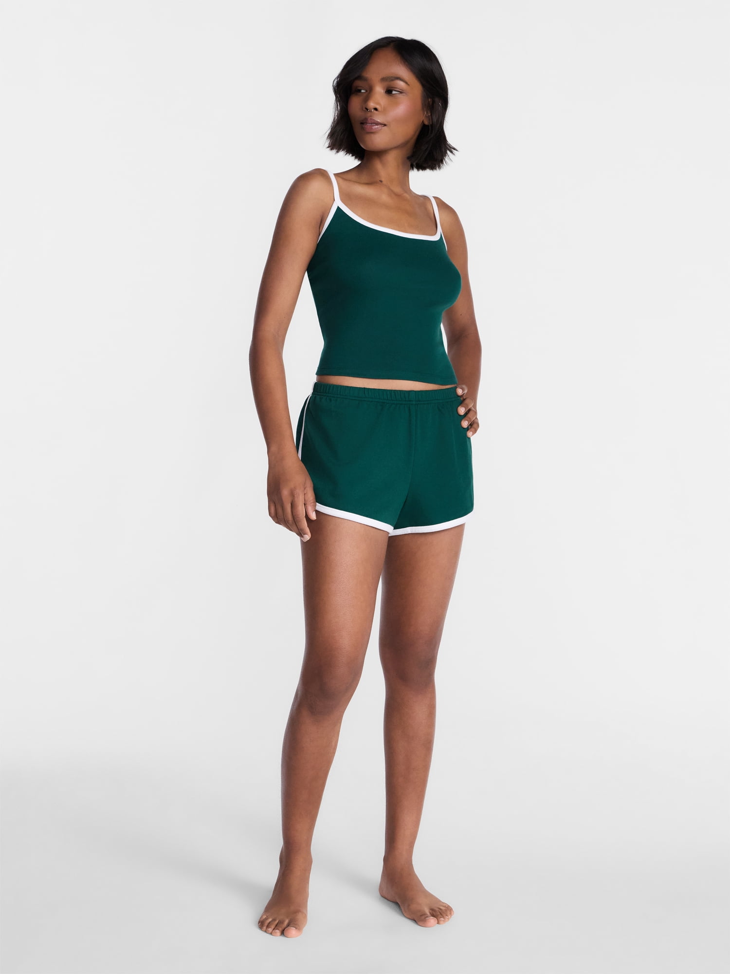 No Boundaries Sports Tank Top and Shorts Sleep Set, 2-Piece, Women's XS-XXL