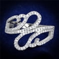 thumbnail image 1 of Women Rhodium 925 Sterling Silver Ring with AAA Grade CZ in Clear - Size 5, 1 of 1