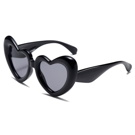 Heart Shaped Sunglasses: Thick Frame Fashion Sunglasses for Sun Blocking, PC Frame, Stylish Heart-Shaped Design