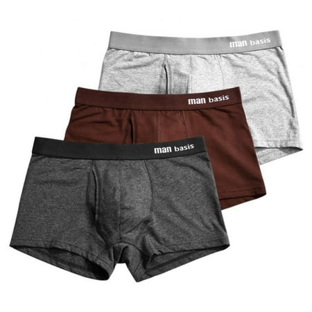 

Mens Stretch Boxer Briefs Soft Cotton Ultra Comfort Soft Breather Mid-rise Moisture-Wicking Oversized Panties 3-Packs S-3XL