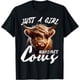 thumbnail image 1 of Camiseta divertida y linda de vaca de las tierras altas con texto "Just A Girl Who Loves Cows", 1 of 2