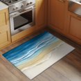 thumbnail image 3 of Navy Blue Gradient Beach Washable Small Entryway Area Rugs 2'x3', Abstracts Seaside Ocean Wave Coastal Low Pile Throw Rug Non-Slip Sturdy Edge Binding Carpet for Front Door Floor Room Entry, 3 of 9