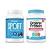 Orgain - Organic Vegan, Gluten Free Plant Based Protein & Superfoods Powder - Vanilla Bean (2.02 LB) + Sports Protein Powder - Chocolate (2.01 LB)