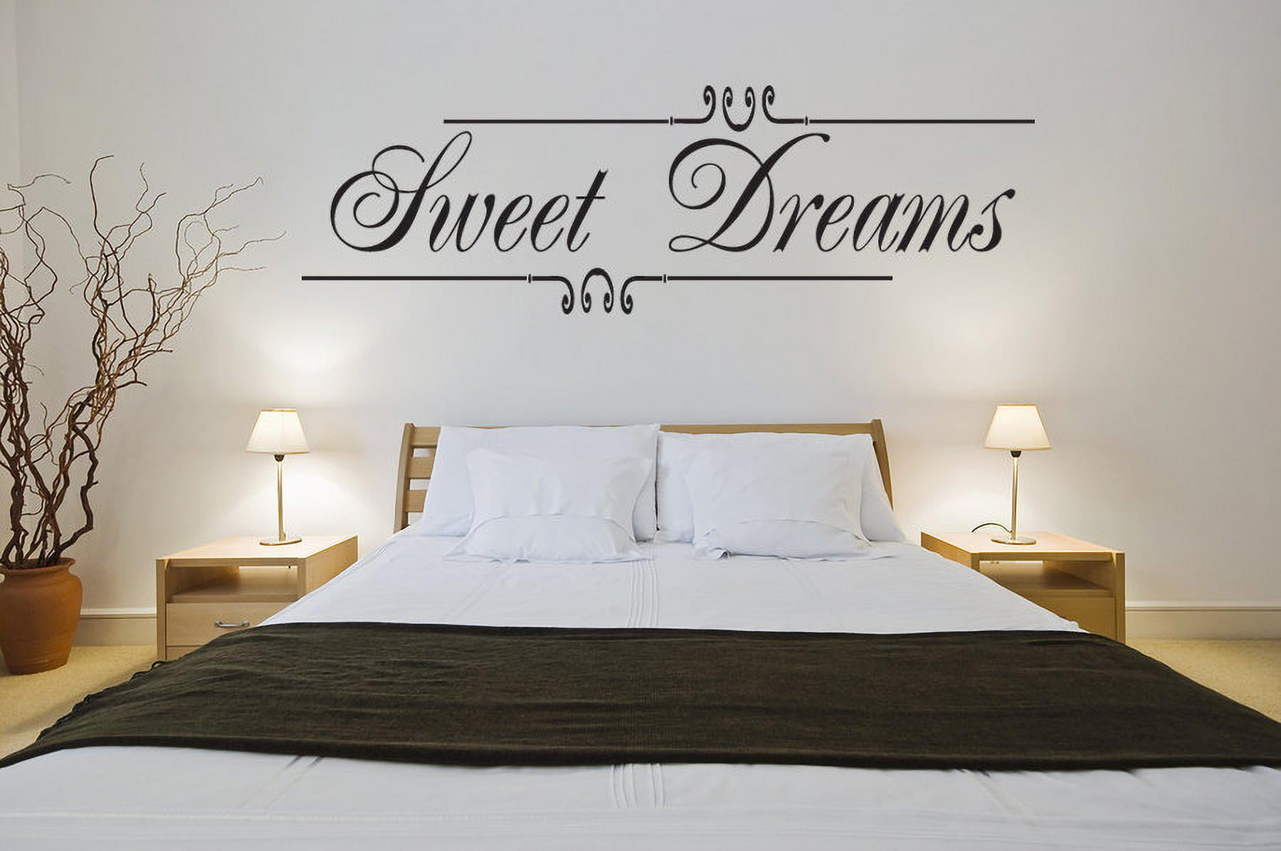 Large Size Lettering Words Sweet Dreams Vinyl Wall Stickers  For Bedroom Decor 