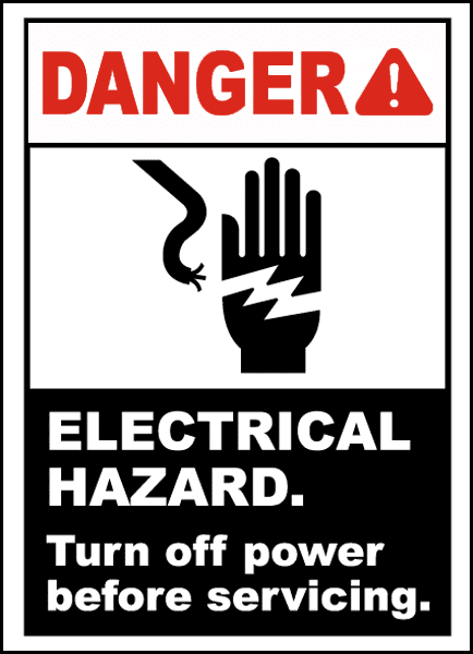 2 x Electricity Warning Sign Health & Safety Warning Sticker wall Electricity 