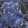 thumbnail image 1 of oneOone Cotton Jersey Medium Blue Fabric Asian Line Drawing Oriental Quilting Supplies Print Sewing Fabric By The Yard 58 Inch Wide, 1 of 4
