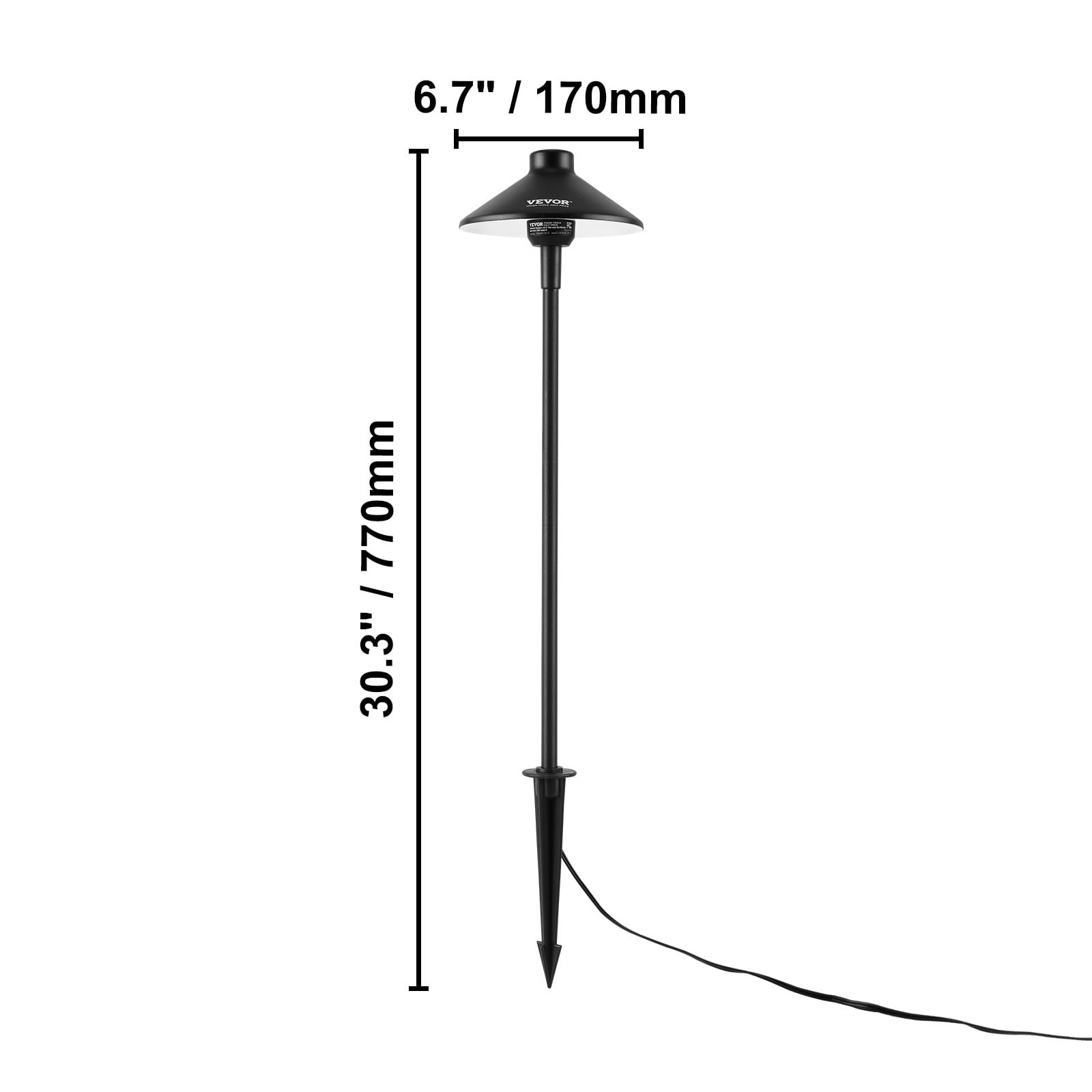 VEVOR 8 Pack Low Voltage Landscape Path Lights, 3W 210LM 12V-24VAC/DC Outdoor LED Pathway Lighting, 3000K Warm White Walkway Lights with Quick Connectors, IP66 Waterproof for Yard Garden Sidewalk
