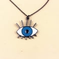 thumbnail image 3 of Eye with Blue and Black and Four Lashes on Top Charm Necklace (alloy, womens), 3 of 5