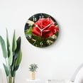 thumbnail image 4 of 12 Inch Wall Clock Battery Operated Silent Clock Decorative for Office, Kitchen, Outdoor, Living Room，Blooming Red Rose Flower Floral Print in Garden Creative, 4 of 4