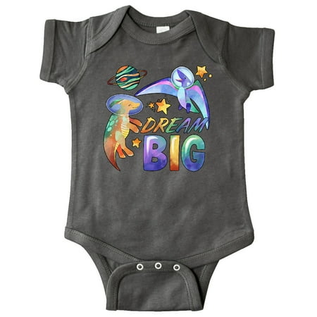 

Inktastic Dream Big Cute Space Dinosaurs Gift Baby Boy or Baby Girl Bodysuit