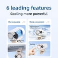 thumbnail image 4 of Clip-On Portable Fan With Cold Compress Pad, USB Rechargeable Mini Fan With Digital Display, Adjustable Speed, 360° Clip, Ice Pack, ABS, Purple/Gray, 4 of 6