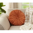 thumbnail image 4 of Saro Lifestyle 6005.RU14R 14 in. Round Velvet Pintucked Throw Poly Filled Pillow, Rust, 4 of 6