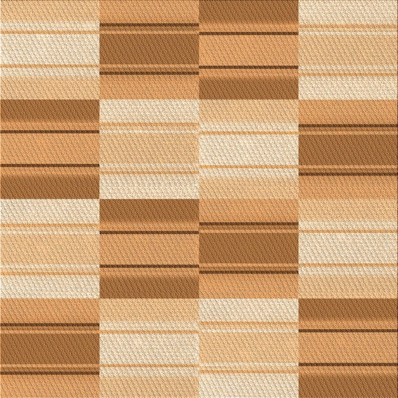 Ahgly Company Indoor Square Patterned Papaya Orange Area Rugs, 5' Square