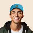 thumbnail image 3 of Dalix Gecko Cap Embroidered Mens Cotton Dad Hat Baseball Hat in Teal, 3 of 5