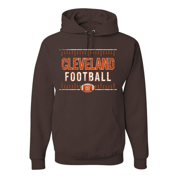 Wild Bobby CLE Hoodie Fan Pride Sports Unisex Hoodie Sweatshirt, Brown, Small