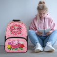 thumbnail image 2 of KUIFORTI Pink Rose Axolotl Print Kids School Backpack for Elementary Students Lightweight Large Capacity Backpack with Adjustable Straps Back to School Supplies for Kids, 2 of 7