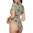 thumbnail image 2 of Balery Cute Dog Body de cuello redondo de manga corta para mujer Tops de manga corta Tops básicos-XX-Large, 2 of 7