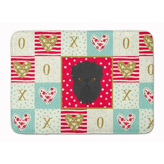Affenpinscher Love Machine Washable Memory Foam Mat Red