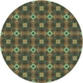 thumbnail image 1 of Ahgly Company Machine Washable Indoor Round Transitional Khaki Green Area Rugs, 8' Round, 1 of 7