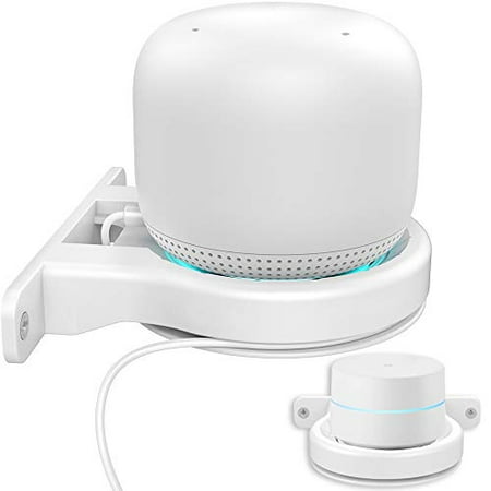 Delidigi Google WiFi Wall Mount ABS Bracket Holder Shelf for Google Nest WiFi Router and System[Built-in Cable Management](White)
