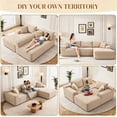 thumbnail image 3 of Aukfa 96" Cloud Sectional Sofa Deep Seat Boneless Couch Modular L-Shaped Couch, Right Chaise Corduroy Sofa for Living Room, Camel, 3 of 9