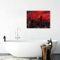 thumbnail image 5 of Acheng  Huge New York City Canvas Wall Art Manhattan Skyline Night View Picture Painting Modern Black and Red City Poster Prints for Home Office Living Room Wall Decoration (Red) 20x16inch, 5 of 6