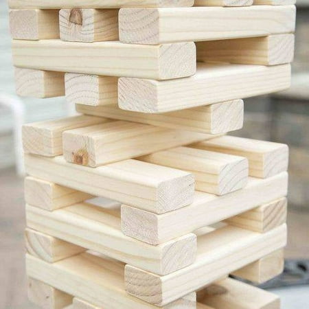 Tower Stacking Giant Wooden Blocks - Nontraditional Outdoor Game for Adults and Family by Hey! Play!
