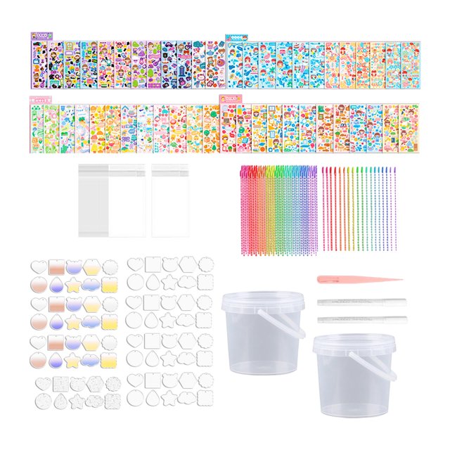 Goo Card-Juego de manualidades DIY para niños, adornos colgantes, actividades, llavero para el hogar, tarjeta casera, juguete de decoración artesanal, Cantidad 333 mayimx Buena tarjeta Pegatina