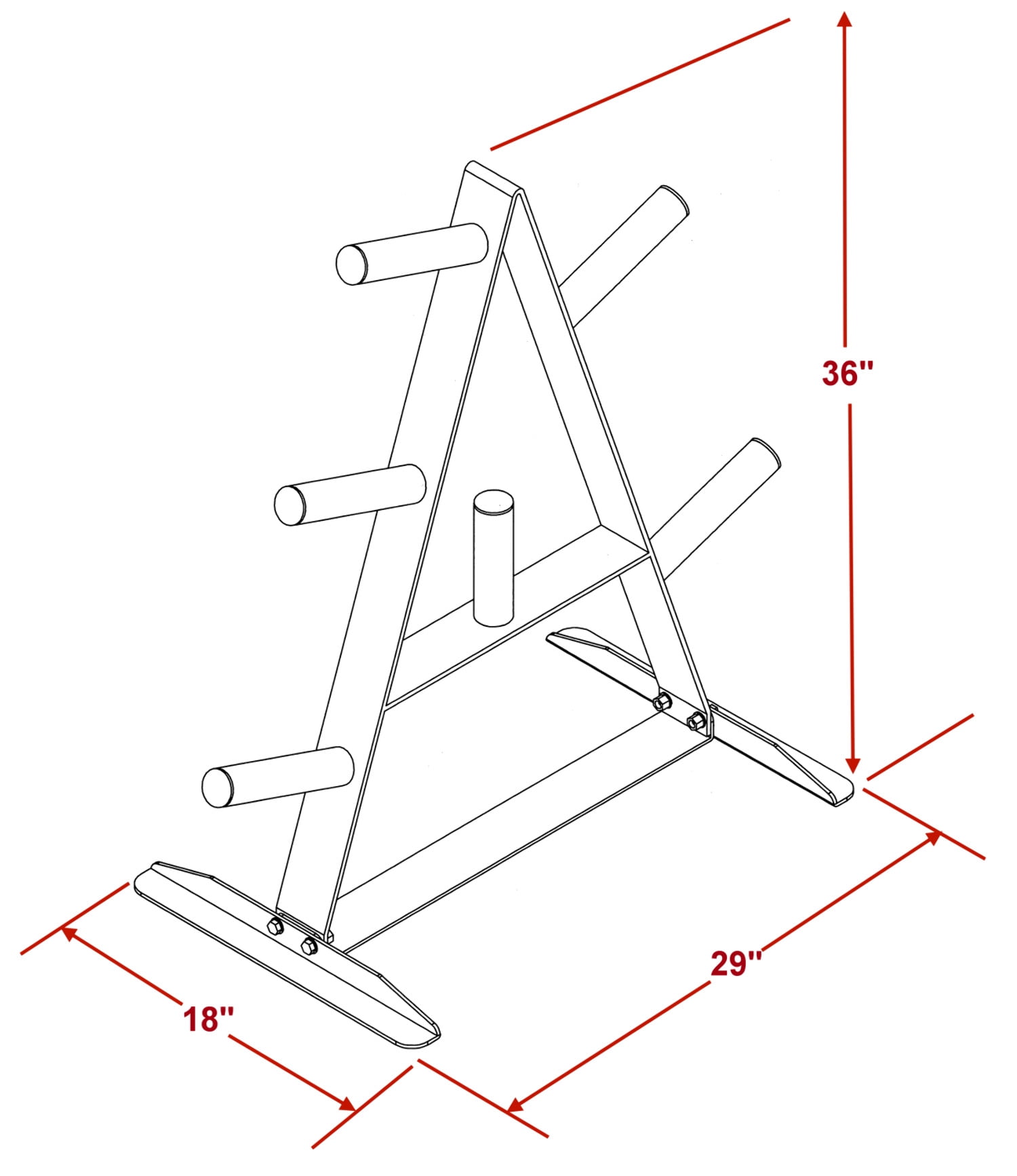 Deltech Fitness Olympic Weight Plate Rack Tree (DF7500)