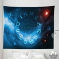 thumbnail image 1 of Astrology Tapestry, Horoscope Circle Signs Virgo Scorpio Sagittarius with Abstract Backdrop, Fabric Wall Hanging Decor for Bedroom Living Room Dorm, 5 Sizes, Blue White and Red, by Ambesonne, 1 of 1