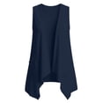 thumbnail image 7 of Womens Draped Cardigans Lightweight Sleeveless Open Front Duster Summer Casual Vest Jacket with Pockets (M, Navy), 7 of 7