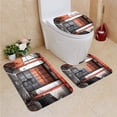 thumbnail image 1 of JSDART Industriel Usé Regarder Porte Entrée dans la Structure Grungy Architecture Rustique 3 Pièces Tapis de Salle de Bain Ensemble Tapis de Bain Tapis de Contour Tapis et Couvercle de Toilette, 1 of 2