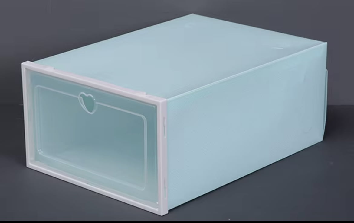 Design Bedroom Foldable Green Drawer Case Shoes Storage Box Plastic Stackable Shoe Organizer - 12 pcs