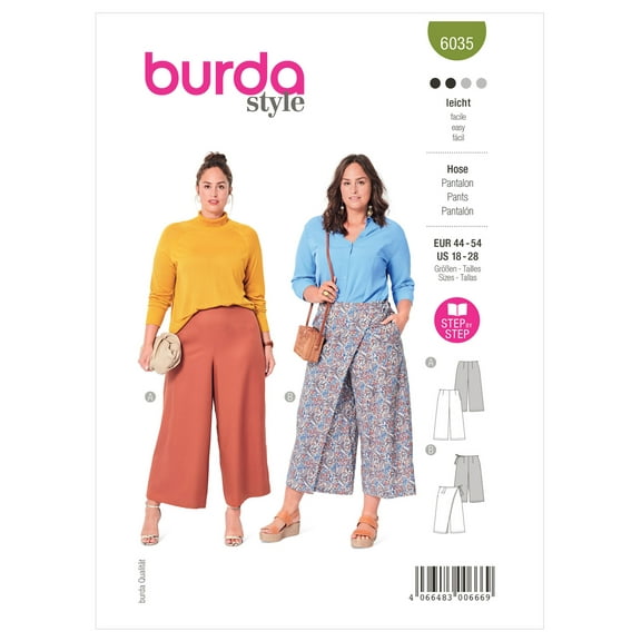 Burda Sewing Pattern 6035 Trousers 18-28 (44-54)