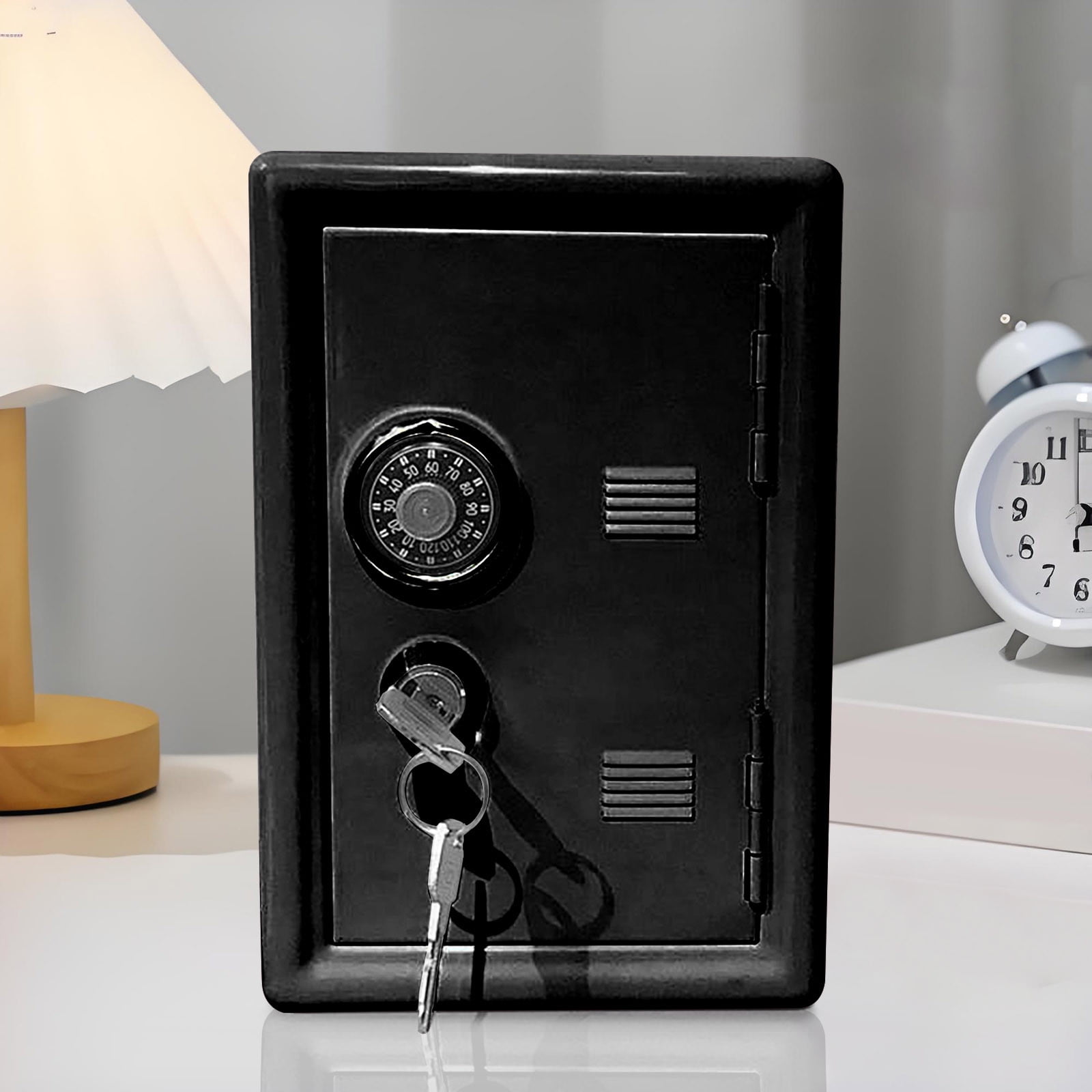 Rewenti Kids Bank Locker Safe with Key and Digit Lock Metal Money