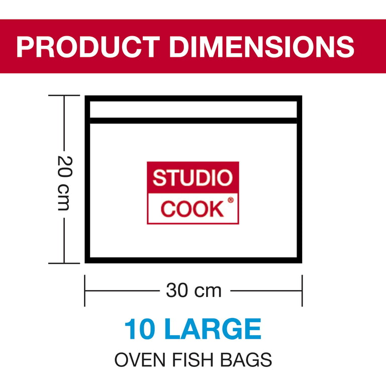 Studio Cook Oven Fish Bags, Convenient, Single-Use Fish Bag, Oven
