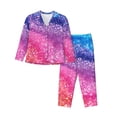 thumbnail image 1 of Balery Rainbow Glitter Cute Conjunto de Pijama con Estampado para Mujer, Conjunto de Dos Piezas con Manga Larga, Ropa de Dormir Suave con Bolsillos, Pijamas Cómodos-XX-Large, 1 of 7