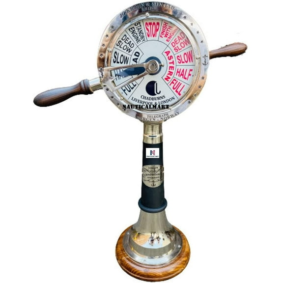 Nautical 20" Marine Ship Engine Room Telegraph in Double Tone Finish | Ship Instrument Working Instrument | Antique Marine Telegraph (Nickle Finish)