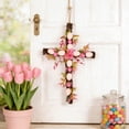 thumbnail image 4 of Wreath Decoration​ Dark Twig Cross Shape Wreath Colorful Egg and Bloom Accent Belief Decor Easter Decorations for Door Wall Festive, 4 of 6
