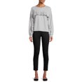thumbnail image 3 of Time and Tru Women's Fashion Ruffle Sweatshirt, 3 of 5