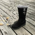thumbnail image 6 of Hinvhai Women's Snow Boots Suede Mid Calf Boots with Side Zipper Water Resistant Winter Boots Black 5.5(36), 6 of 8