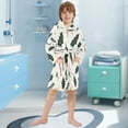 thumbnail image 5 of FORMRS Niños Bathrobe Unisex Hooded Robe Soft Plush Pajamas Sleepwear, Size 10-12T, White Christmas Holly, 5 of 7