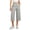 Gray, variant on Qiopertar Women's Wide Leg Pants Business Casual Work Travel Hiking Cropped Pants with Pockets Button Zipper Lightweight Stretchy Polyester Capri Trousers, Black XL