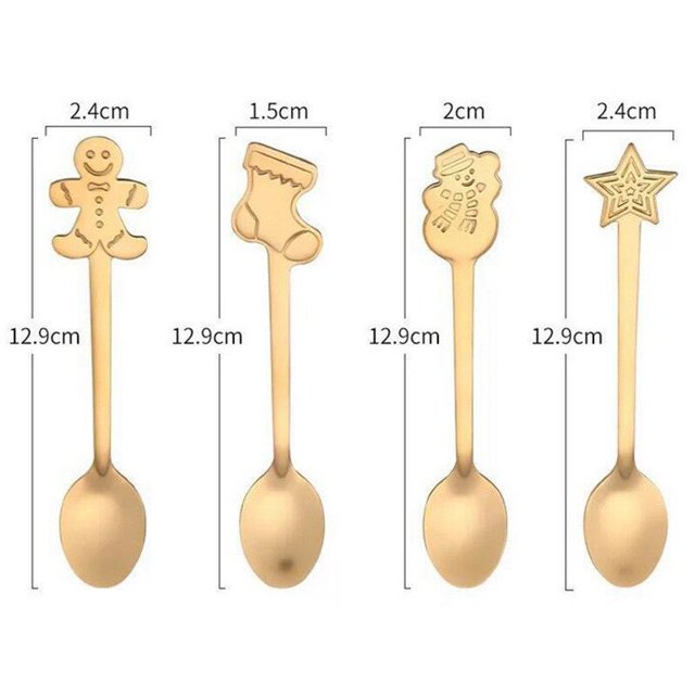 Decoración navideña para el hogar, vajilla de 4 piezas con cuchara y tenedor, para regalo de Navidad y Año Nuevo, 2023