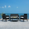 thumbnail image 3 of SAFAVIEH Outdoor Collection Aboka 4-Piece Patio Set Black/Beige, 3 of 11