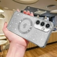 thumbnail image 4 of for Samsung Galaxy S24 Plus Case Magnetic,Soft Cute Luxury Gradient Heart Plating Bling Glitter Clear Phone Case Compatible with MagSafe Shockproof Protective Cover for Women Girl 6.7”-Silver, 4 of 12