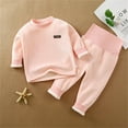 thumbnail image 3 of Toddler Kids Pajamas Thermal Underwear Set Soft Winter Base Layer Top & Bottom with Lined Toddler Boy Girl Winter Outfits for Toddler Kids 2PCS Outfits Clothes Sets Size 2-3, 3 of 3
